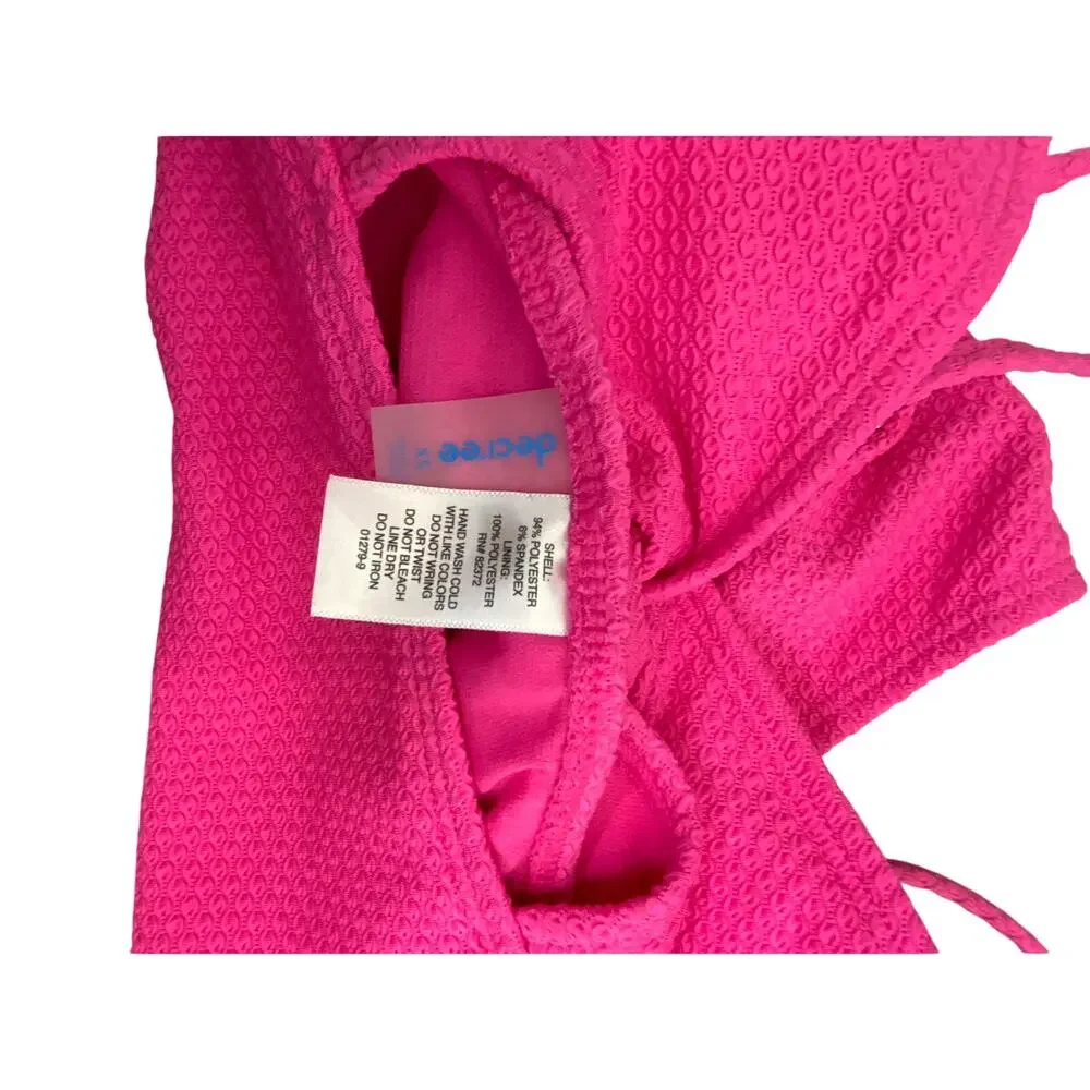 Decree women's/juniors cut out textured‎ one piece swimsuit size XS Hot Pink